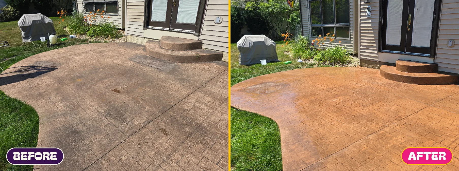 Before and after — Back patio