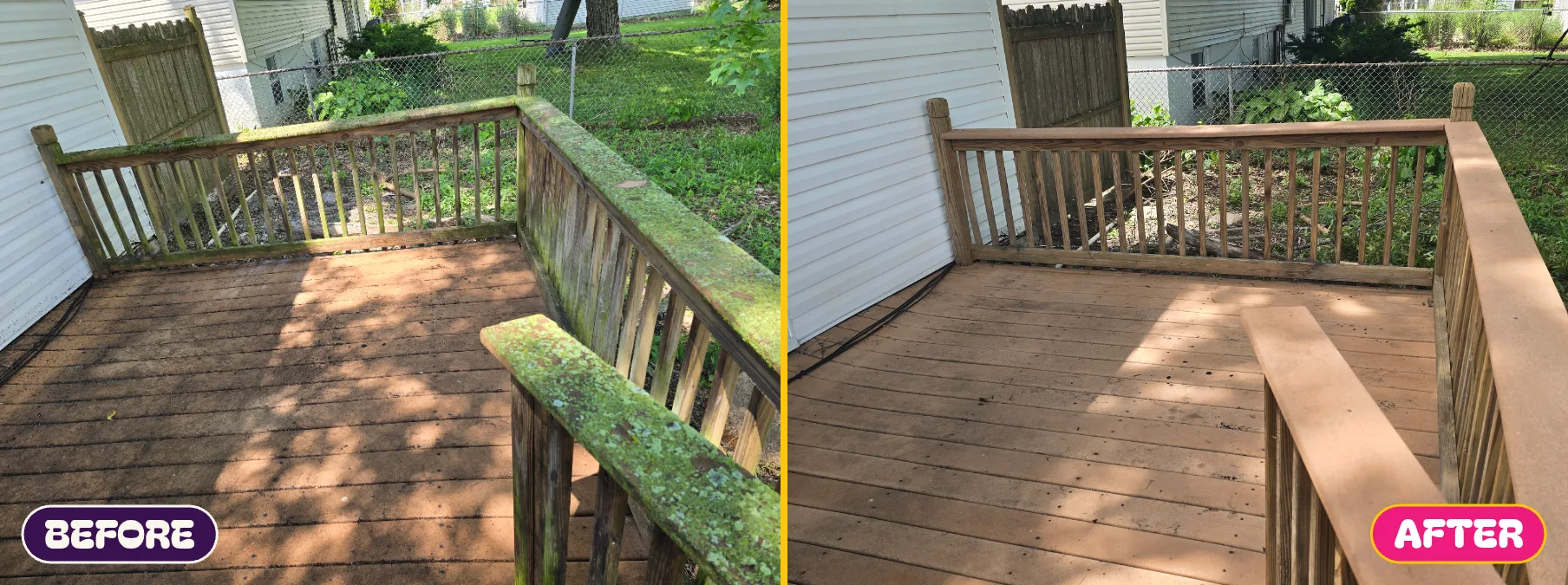 Before and after — Wooden deck restoration